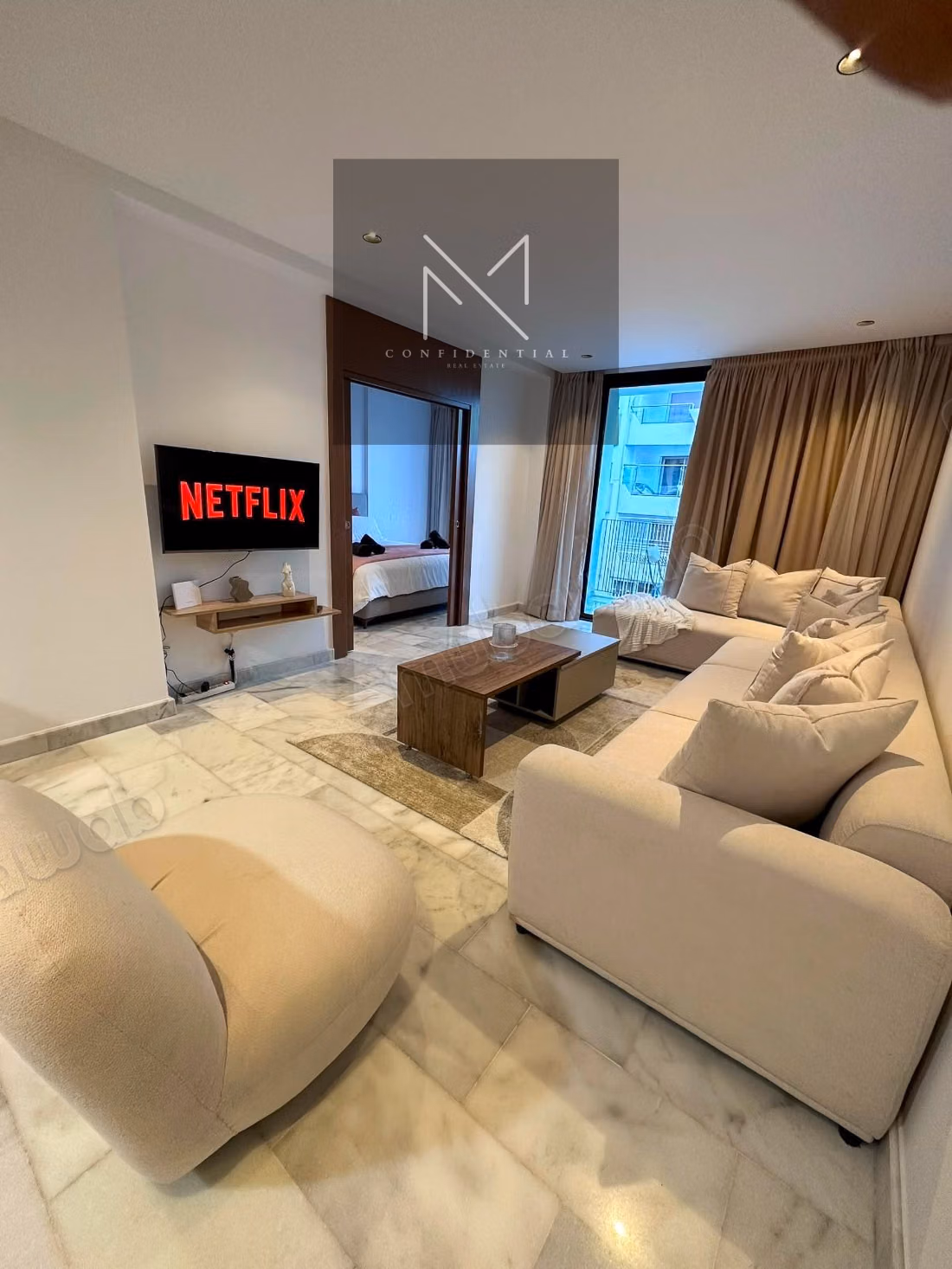 New Palmier Studio for Rent, south-facing terrace
